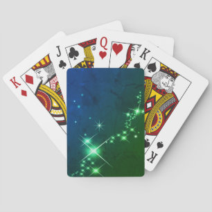Baraja De Cartas Luces de remolino verde azul