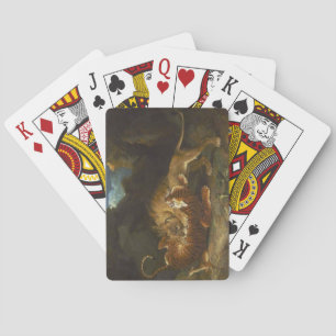Baraja De Cartas Lucha entre un león y un tigre