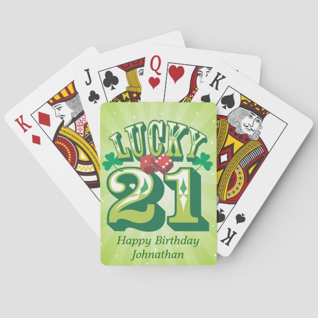 Baraja De Cartas Lucky 21 Personalizado (Reverso)