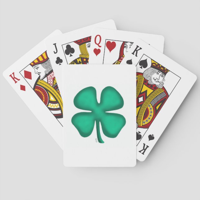 Baraja De Cartas Lucky 4 Leaf Irish Clover Poker (Reverso)