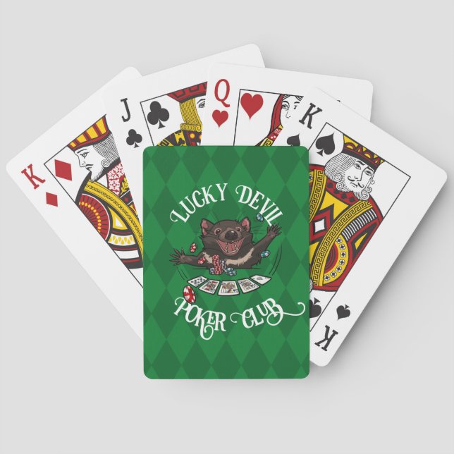 Baraja De Cartas Lucky Devil Poker Club Funny arte del diablo de Ta (Reverso)
