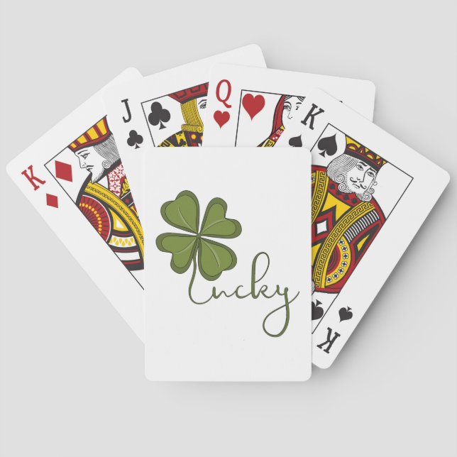 Baraja De Cartas Lucky Four Leaf Clover (Reverso)