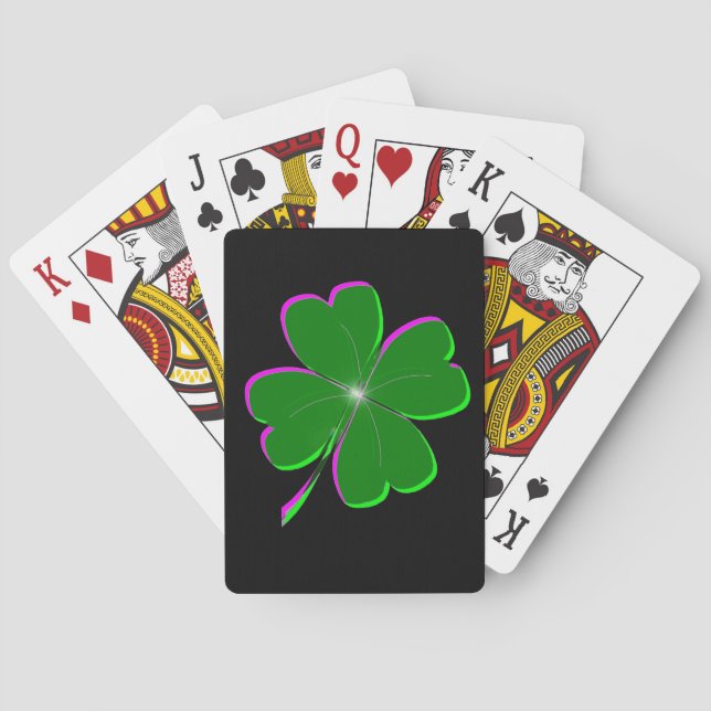 Baraja De Cartas Lucky Four Leaf Clover (Reverso)