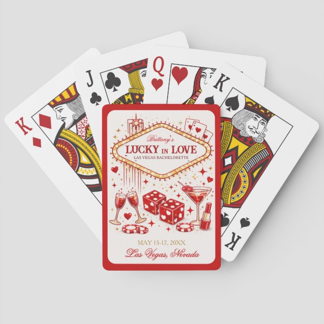 Baraja De Cartas Lucky in Love Las Vegas Bachelorette Casino Party (Reverso)