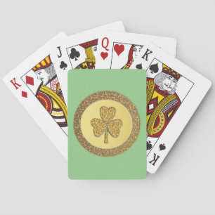 Baraja De Cartas Lucky Irish Shamrock Gold Coin