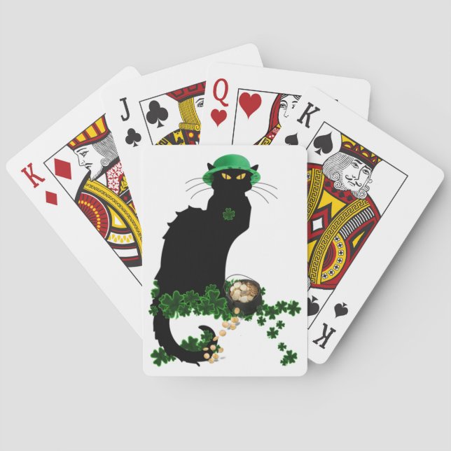 Baraja De Cartas Lucky Le Chat Noir St. Patrick's Day (Reverso)