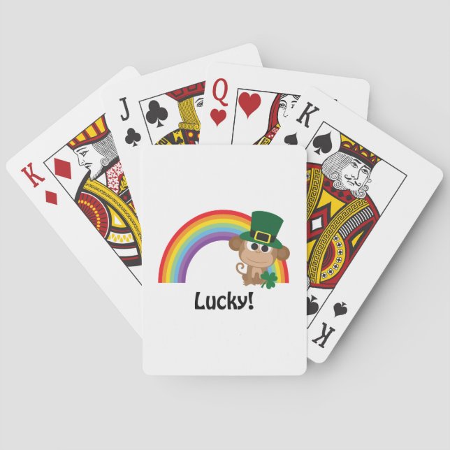 Baraja De Cartas Lucky Monkey Leprechaun (Reverso)