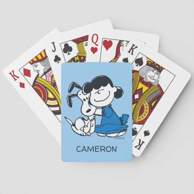 Baraja De Cartas Lucy Hugging Snoopy Playing Cards (Reverso)