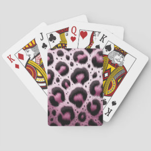 Baraja De Cartas Lugares de estampado animal de piel de leopardo ro