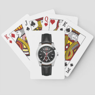Baraja De Cartas Lujoso reloj de cronograma negro con estilo