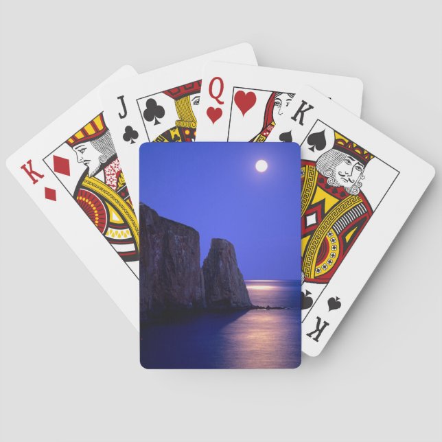 Baraja De Cartas Luna Al Dusk | Quebec de la costa de Gaspe del Peñ (Reverso)