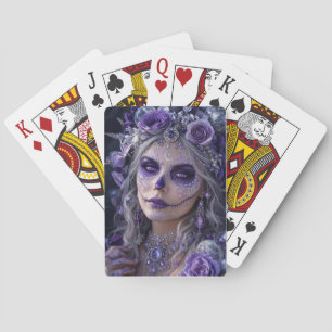 Baraja De Cartas Luna de amatista Calavera – Día de Muertos púrpura