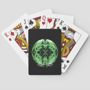 Baraja De Cartas Luna flotante verde y negro