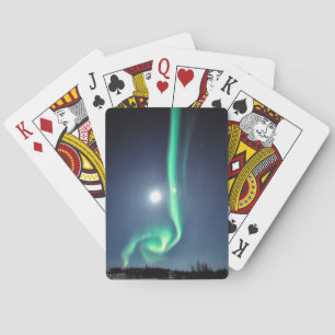 Baraja De Cartas Luna Llena Con Aurora   Yellowknife Canadá