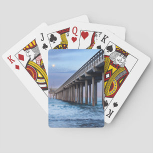 Baraja De Cartas Luna llena sobre el muelle, California