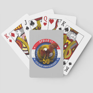 Baraja De Cartas Luna patriótica Eagle del 50.o aniversario de