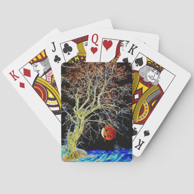 Baraja De Cartas Luna Roja en ascenso (Reverso)