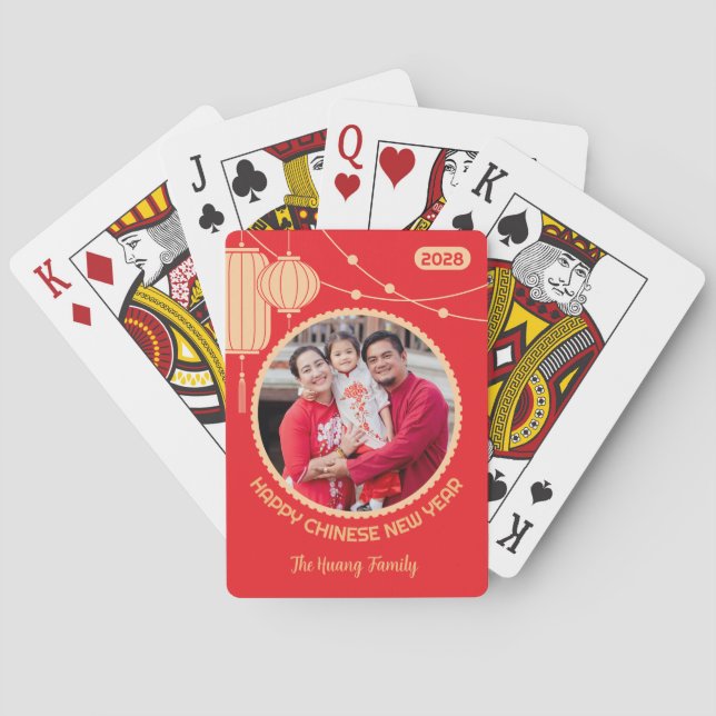 Baraja De Cartas Lunar New Year Lantern Photo Poker Cards (Reverso)