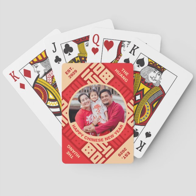 Baraja De Cartas Lunar New Year Lantern Photo Poker Cards (Reverso)