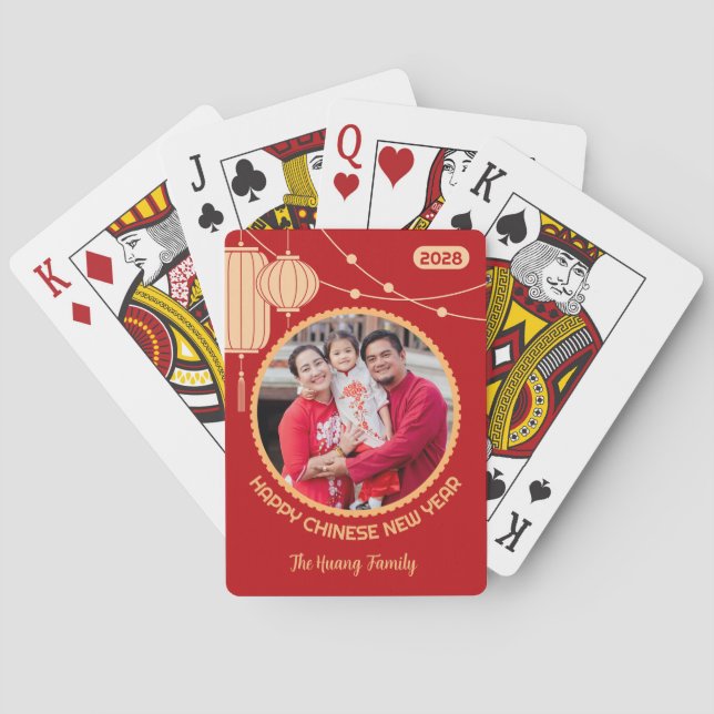 Baraja De Cartas Lunar New Year Lantern Photo Poker Cards (Reverso)