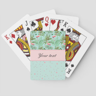 Baraja De Cartas Lunares rosados de los flamencos