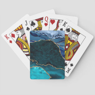 Baraja De Cartas Lux Peacock Agate y Gold