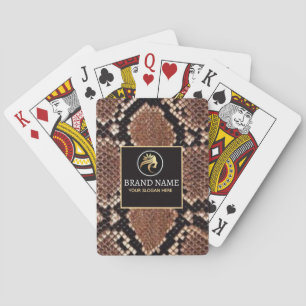 Baraja De Cartas Luxury Beauty Branding Brown Python Snake Skin