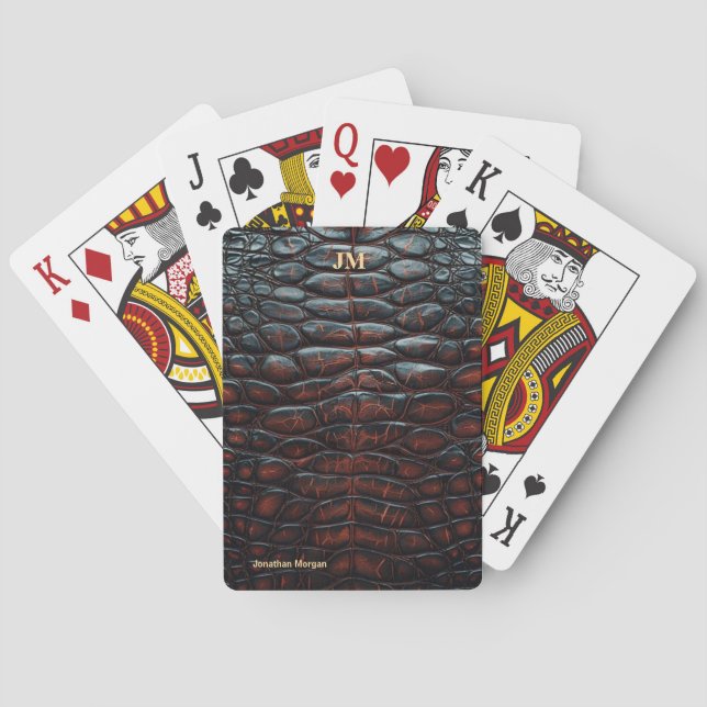 Baraja De Cartas Luxury Executive Monogram Premium Leather  (Reverso)