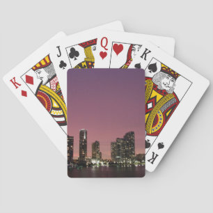 Baraja De Cartas Luz de la puesta del sol sobre Miami después de
