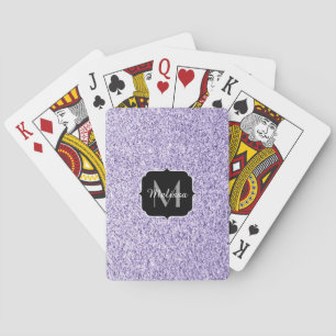 Baraja De Cartas Luz ultravioleta monograma de purpurina destellos 