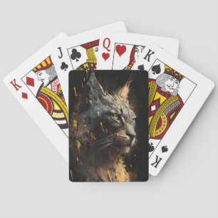 Baraja De Cartas Lynx Retrato Naturaleza animal Vida silvestre Pint