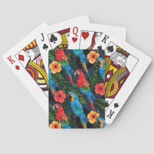 Baraja De Cartas Macaw And Hibiscus Pattern