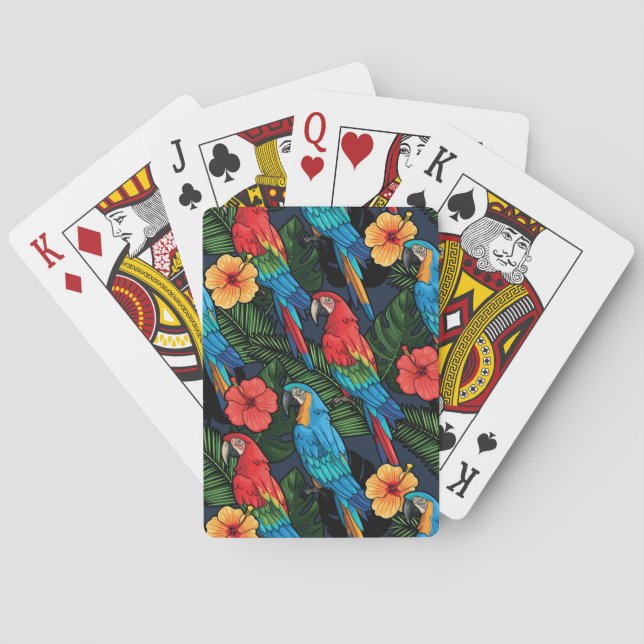 Baraja De Cartas Macaw And Hibiscus Pattern (Reverso)