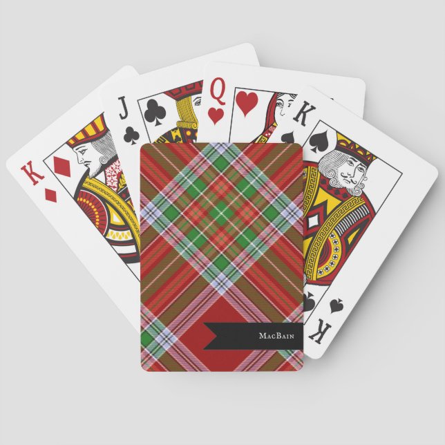 Baraja De Cartas MacBain MacBean Escocesa Clan Tartán Plaid (Reverso)