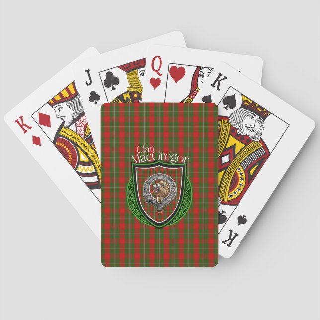 Baraja De Cartas MacGregor Scottish Clan Tartan & Escudo (Reverso)