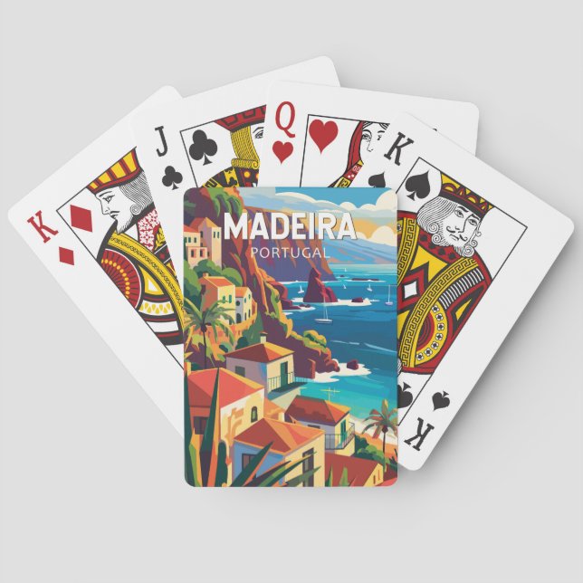 Baraja De Cartas Madeira Portugal Viaje de arte (Reverso)
