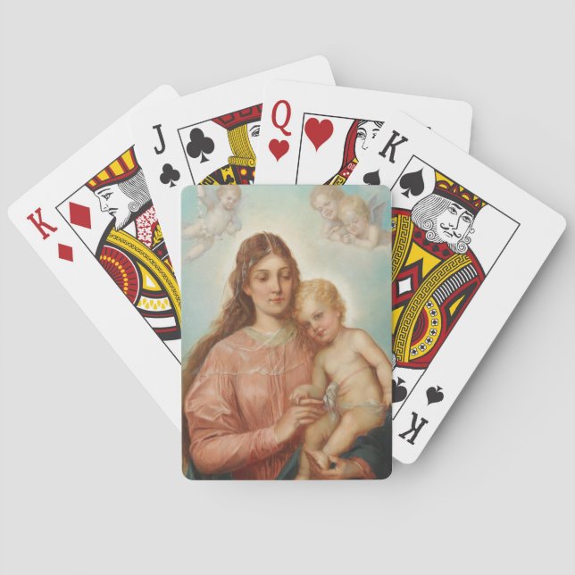 Baraja De Cartas Madona y Niño (Reverso)