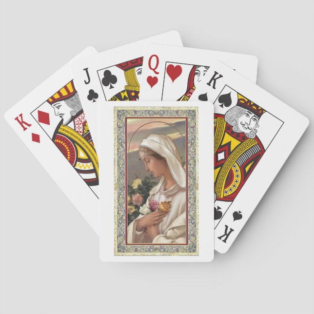 Baraja De Cartas Madonna en tarjetas de póquer blancas (Reverso)