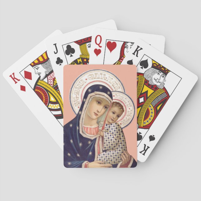 Baraja De Cartas Madonna y Niño (Reverso)
