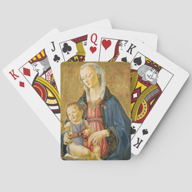 Baraja De Cartas Madonna y niño con dos donantes, 1525-1530 (Reverso)