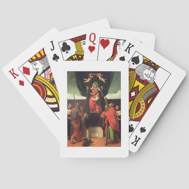 Baraja De Cartas Madonna y niño Enthroned con cuatro santos, 1546 (Reverso)