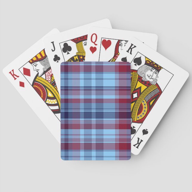 Baraja De Cartas Madrás de la prepinillo de la Marina Azul de Sky (Reverso)