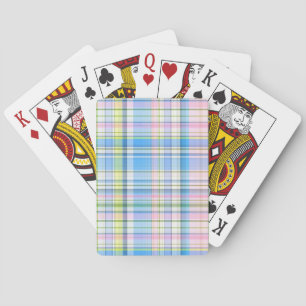 Baraja De Cartas Madrás de perrito azul amarillo blanco