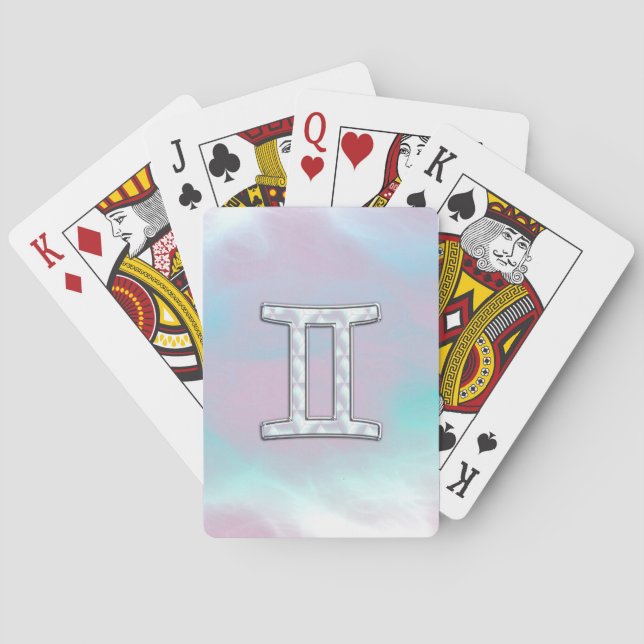 Baraja De Cartas Madre del Rótulo Gemini Zodiac estilo Perla (Reverso)