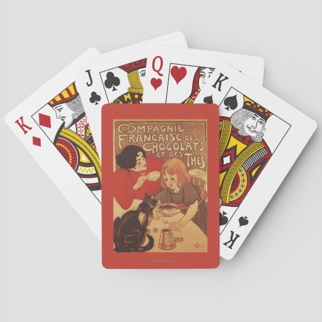 Baraja De Cartas Madre e hija del Co del chocolate y del té (Reverso)