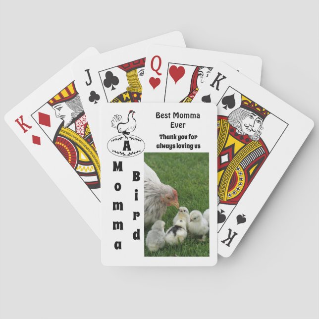 Baraja De Cartas Madre Hen Mejor Momma Foto Nombre (Reverso)