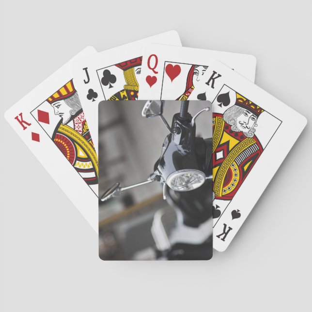 Baraja De Cartas Madrid, scooter negro Vespa (Reverso)