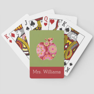 Baraja De Cartas Maestra personalizado Apple con patrón floral de m