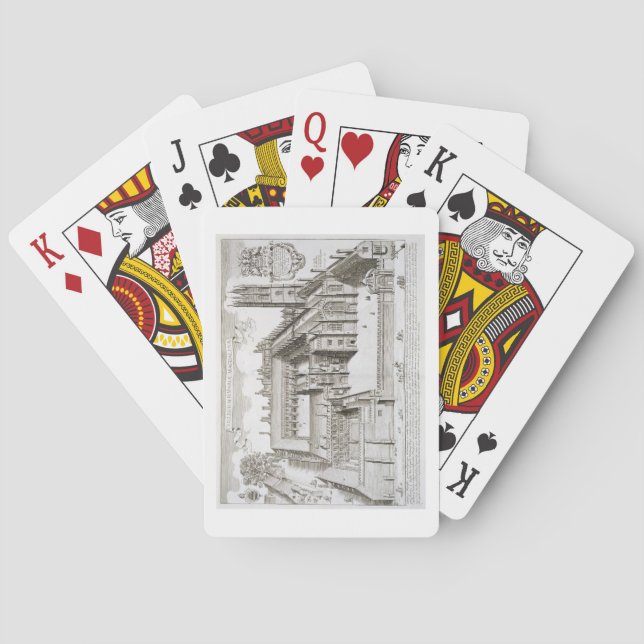 Baraja De Cartas Magdalen College, Oxford, de 'Oxonia Illustrata' (Reverso)