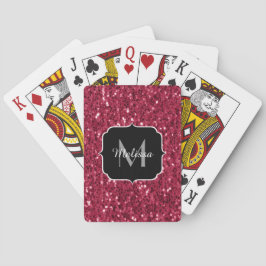 Baraja De Cartas Magenta rojo oscuro aguijón negro espuma Monograma